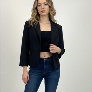 Y2K New York & Co Cropped Black Blazer Jacket